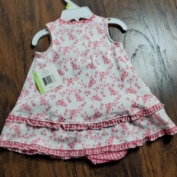 Little Me Baby Infant Girls 3 Mo Sleeveless Floral Dress 2 pc set NWT - Picture 4 of 6